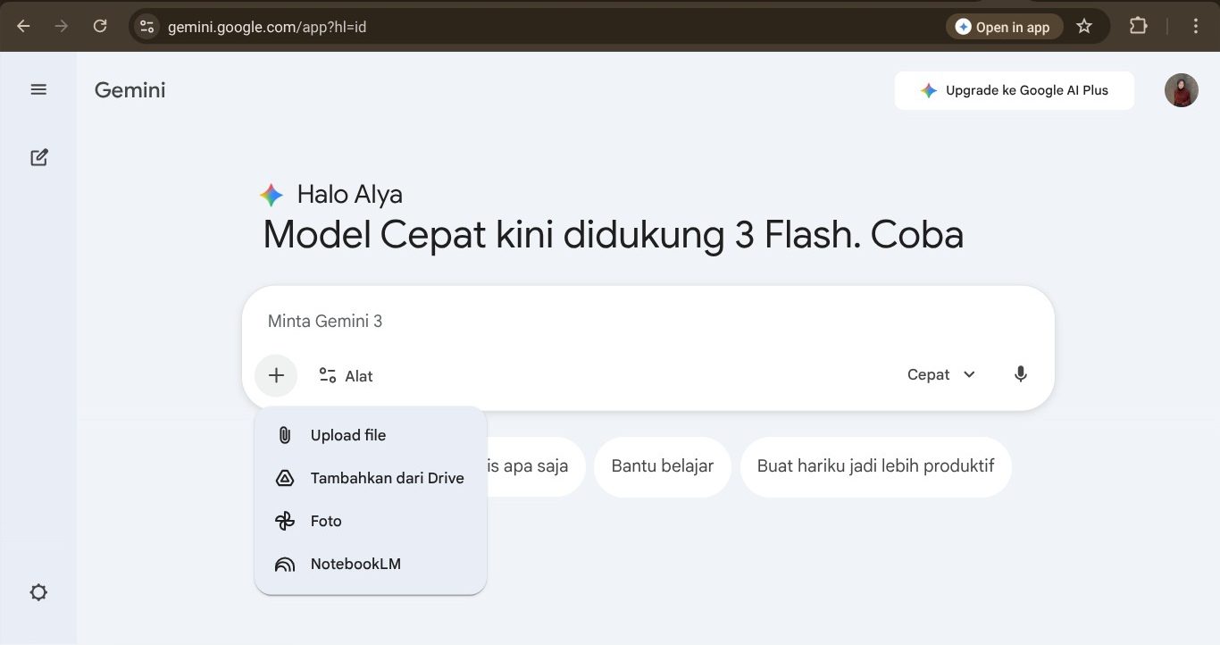 Cara membuat materi menjadi kuis di Gemini AI menggunakan fitur Canvas
