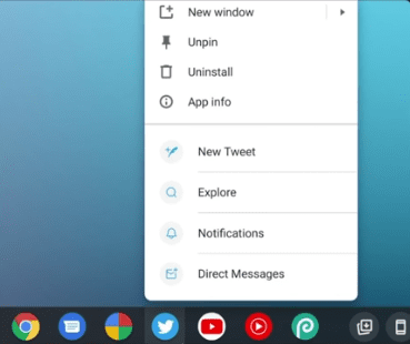App Shortcut pada web apps yang bisa dilakukan pada chromebook 