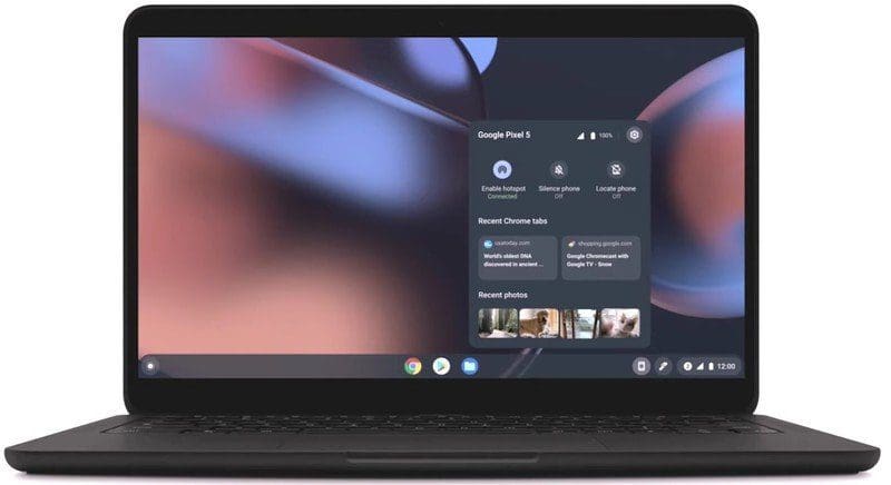 Tampilan Phone Hub pada Chromebook yang dikenalkan pada Google I/O 2021